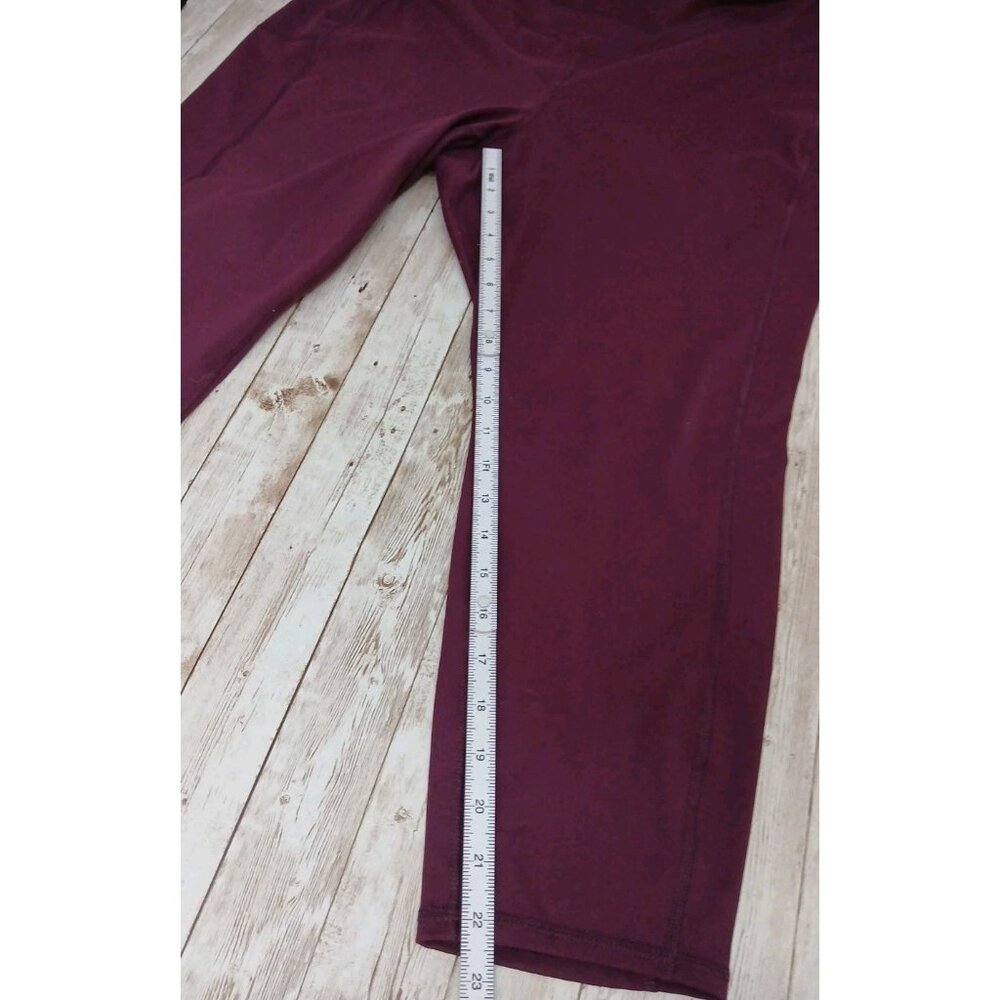 Torrid Active Size 3 / 3X Womens Leggings Burgundy Side Pockets High Waist, EUC! - Picture 7 of 8